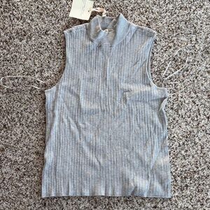 Marled sleeveless ribbed sweater